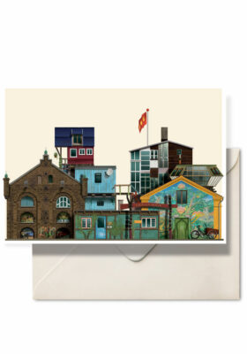 Christiania double card by Danish illustrator Martin Schwartz