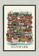 Danmarkplakat, Denmark poster, Denmark print