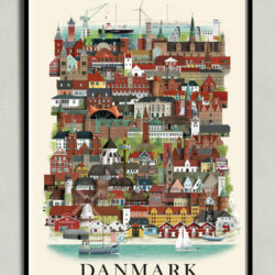 Danmarkplakat, Denmark poster, Denmark print