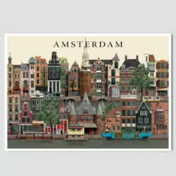 Amterdam postcard by Martin Schwartz