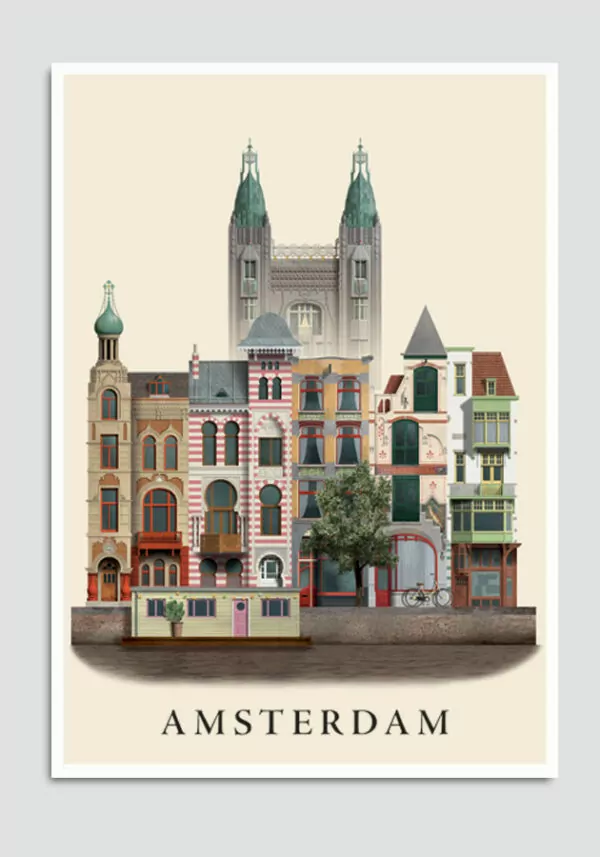 Amsterdam postcard by Martin Schwartz