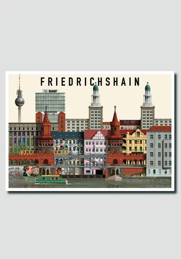 1 kolli Friedrichshain postkort (10 i kolli)